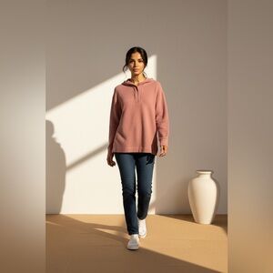 Athleta Dusty Rose Hooded Sweatshirt
